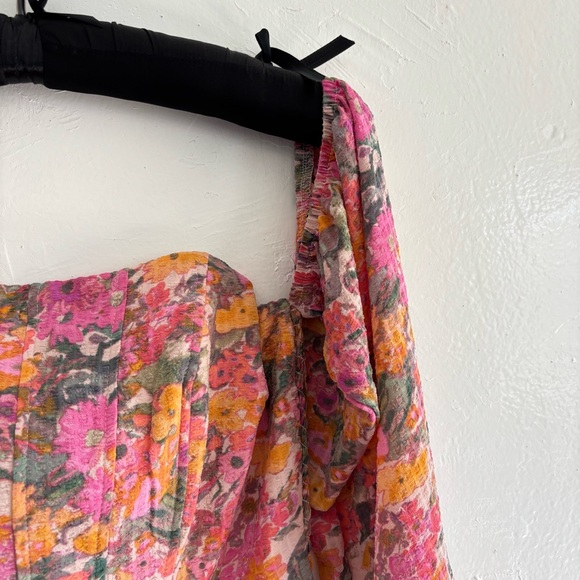 Wild Fable Pink Floral Corset Crop-top - Picture 2 of 8